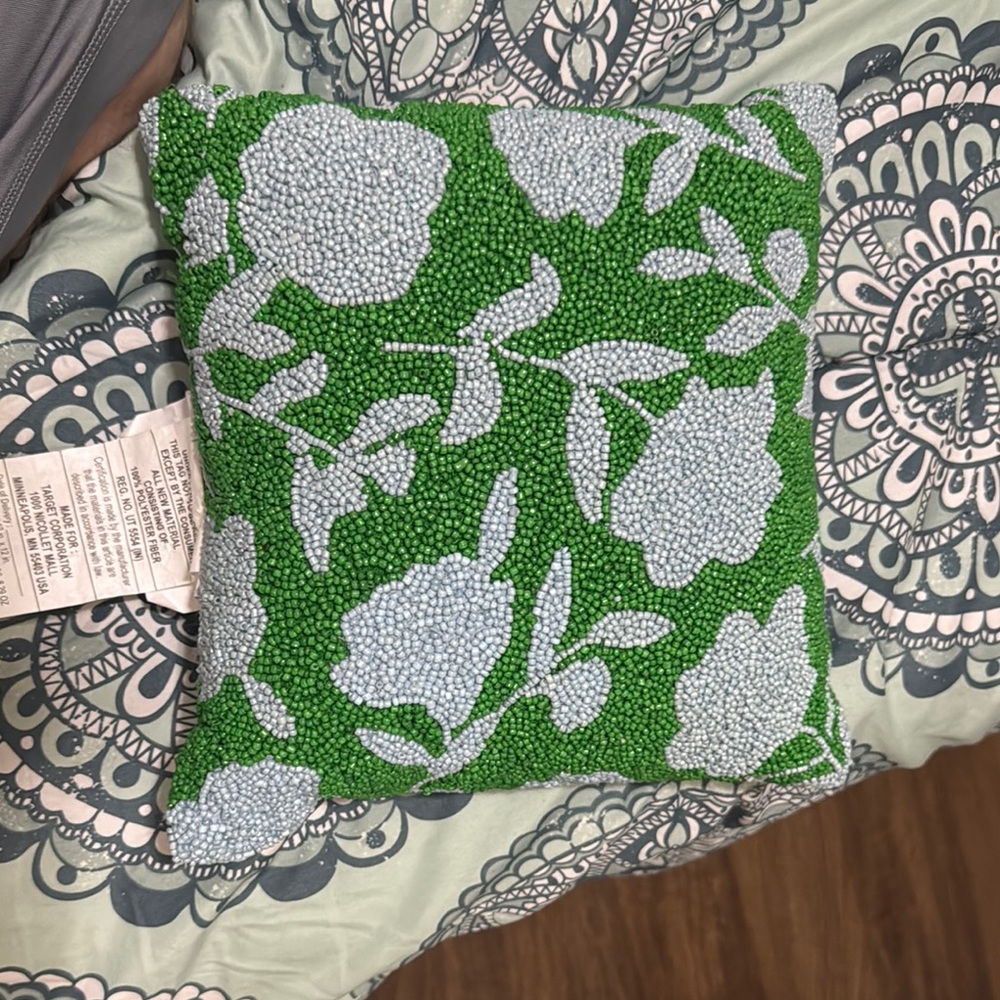 Kate Spade x Target Green and Blue Botanical Accent Pillow